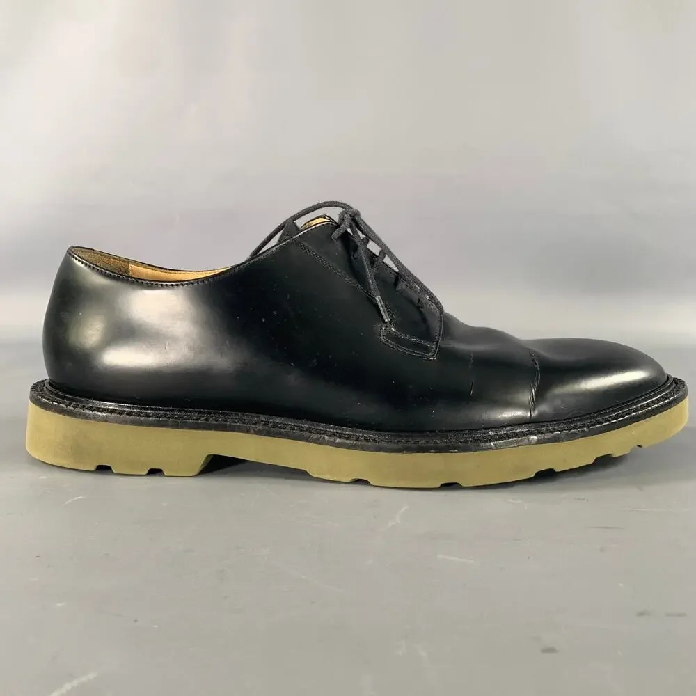 PAUL SMITH Size 9 Black Solid Leather Derby Lace Up Shoes